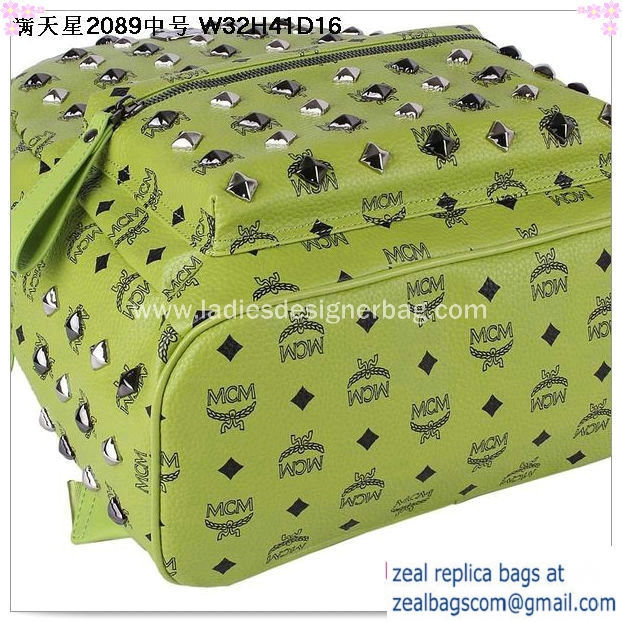 High Quality Replica MCM Stark Studded Medium Backpack MC2089 Green